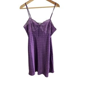 Morgan‎ Taylor Intimates Chemise Slip Dres Large Polka Dot Lace Trim Lingerie